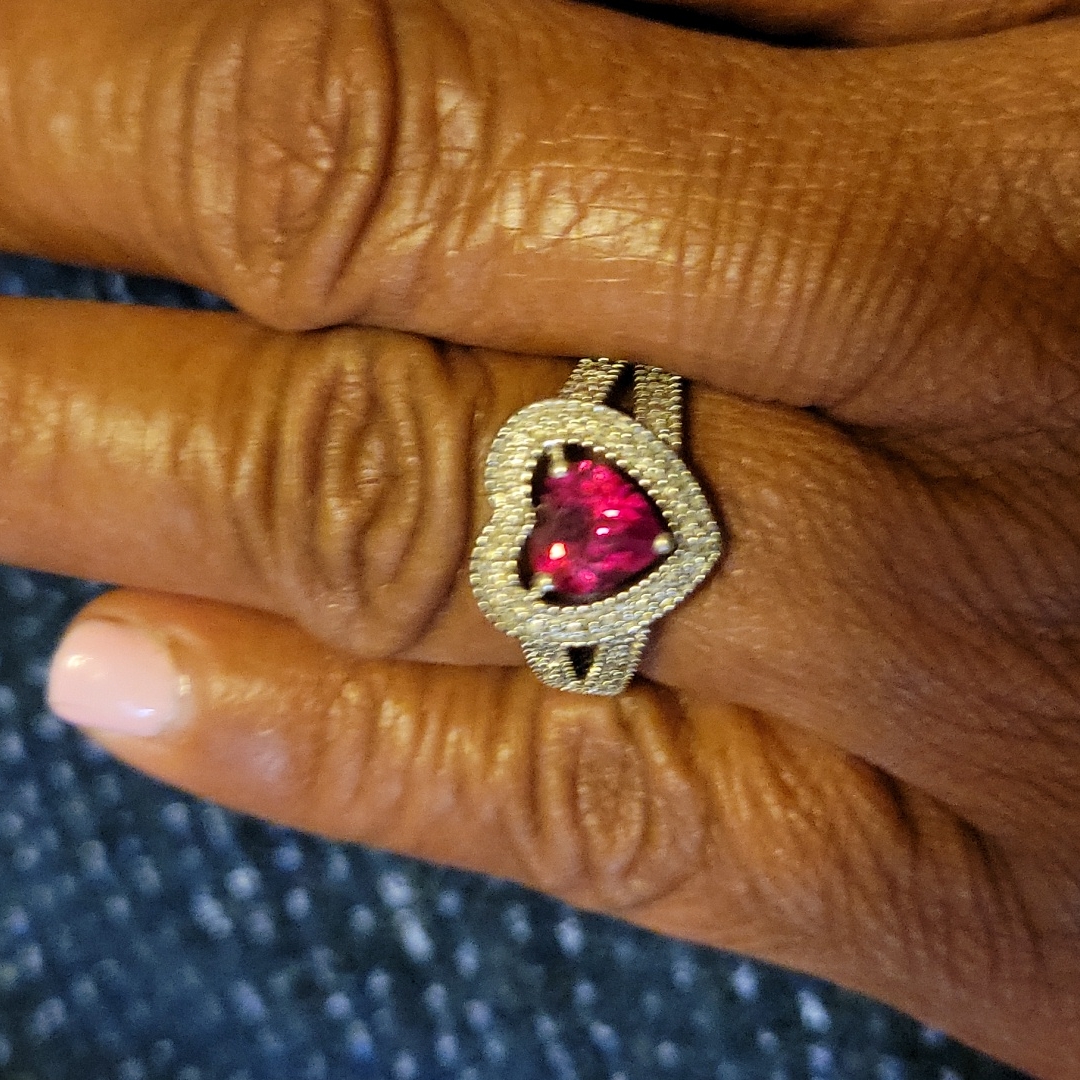 Heart Shaped Ruby Stone Ring